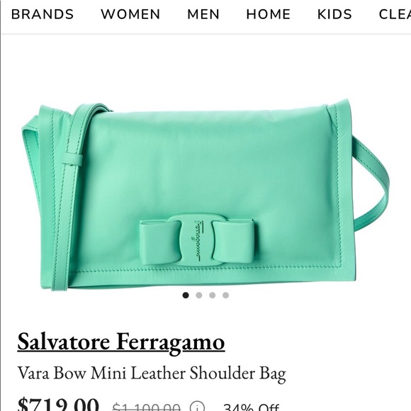 Salvatore Ferragamo Viva Mini Leather Shoulder Bag in Fresh Mint Green - Picture 5 of 15